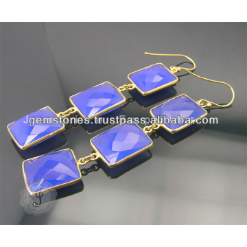 Gemstone Bezel Earring Silver Bezel Vermeil Earring